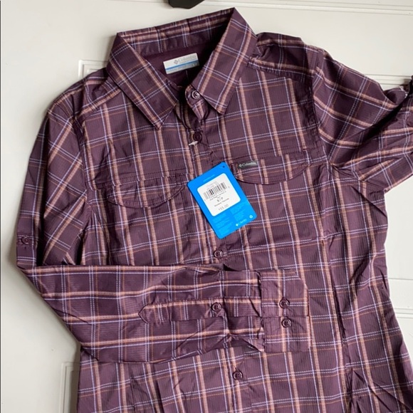 NWT Columbia Silver Ridge Plaid Long Sleeve Button Down Shirt - Sun Protection S - Picture 1 of 7